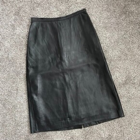 Leather Midi Pencil Skirt Size Small - Picture 1 of 8
